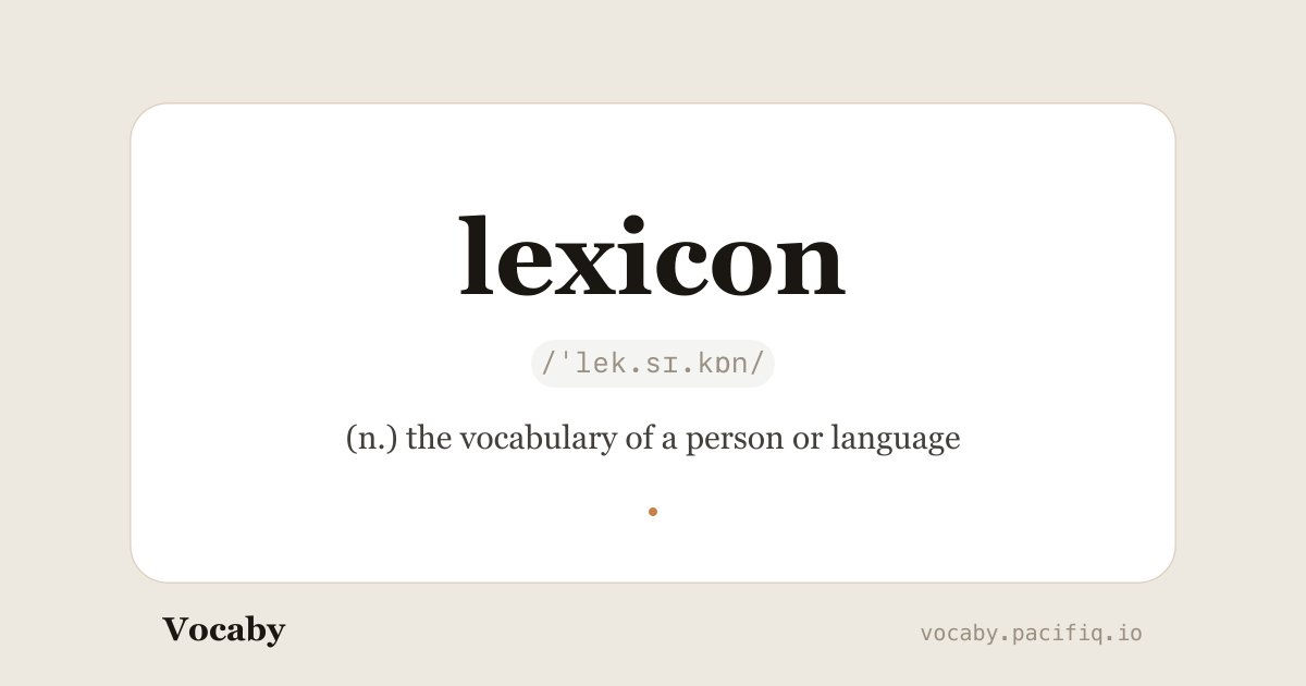 The word lexicon surrounded by floating words, representing C1 Advanced exam vocabulary